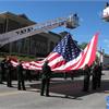 Flag Hanging from Fire Truck